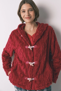 Короткий халат из супер-мягкого флиса с капюшоном