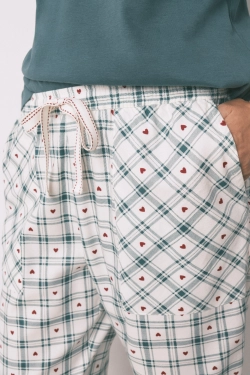 Длинные фланелевые брюки в зеленую клетку