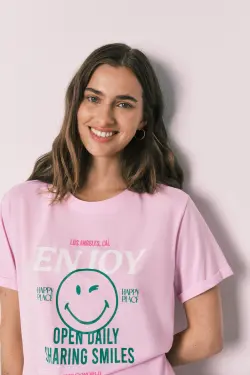 Рожева коротка бавовняна піжама SmileyWorld®