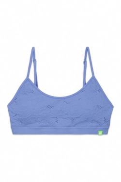 Топ-бюстгальтер голубого цвета с цветочным принтом