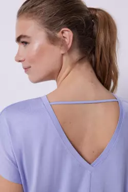 Сиреневая футболка Tencel с короткими рукавами