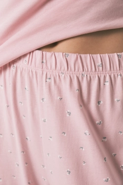 Длинная пижама из хлопка с принтом мини-цветов