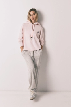 Брюки джоггеры из хлопкового флиса, серые