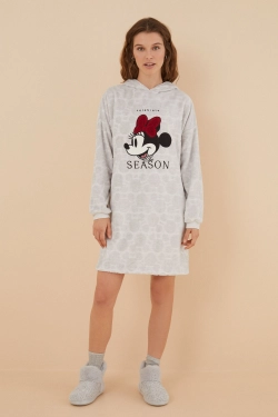 Пухнаста нічна сорочка з 3D капюшоном Minnie Mouse