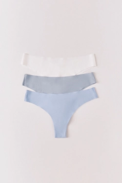 Набор из 3 трусиков-бразилиана из микрофибры, разноцветные