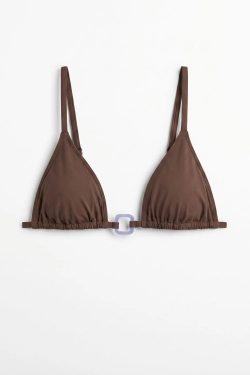 Бікіні топ трикутний завісний коричневий
