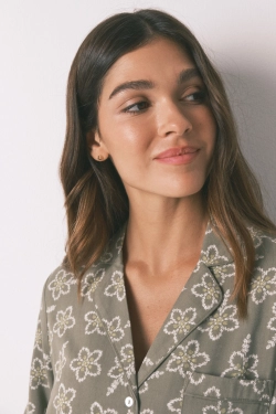 Вискозная пижама с цветочным принтом