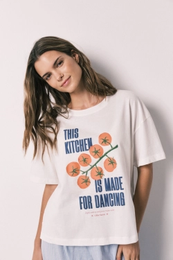 Біла футболка з коротким рукавом зі 100% бавовни