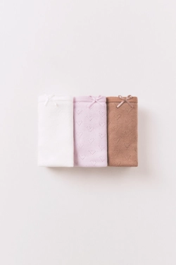 Набор из 3 классических трусиков из хлопка с бантиком