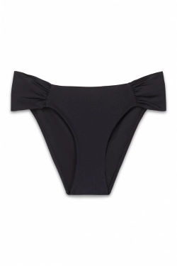 Чёрные классические трусики-бикини со сборками