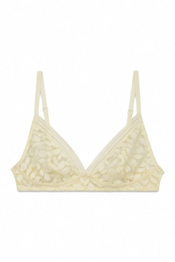 NATURAL Трикутний бюстгальтер з мереживом бежевого кольору