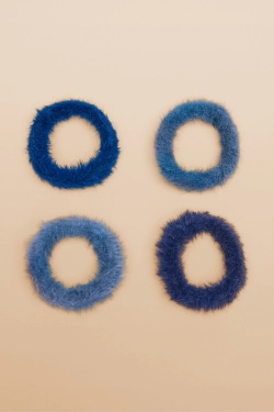 Набор из 4 синих резинок для волос