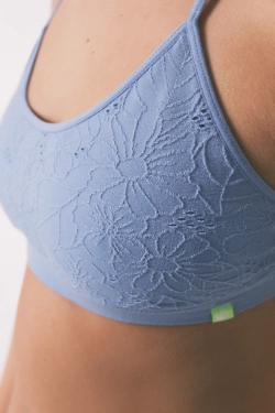 Топ-бюстгальтер голубого цвета с цветочным принтом