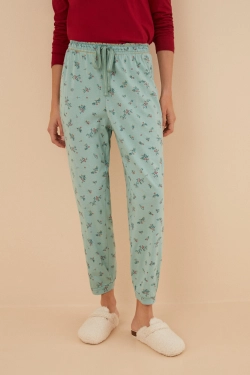 Хлопковые пижамные брюки с цветочным принтом