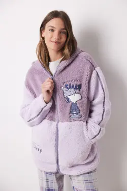 Короткий халат Snoopy из искусственной овчины