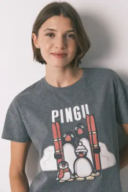 Сіра бавовняна піжама Pingu