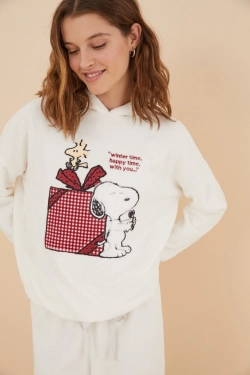 Біла флісова піжама Snoopy