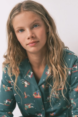 Дитяча бавовняна піжама з принтом у вигляді собак