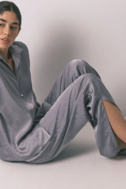 Длинная пижама из жаккардового атласа