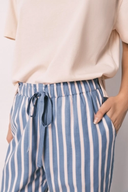 Довгі штани з віскози зі смугастим принтом