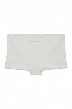 Білі безшовні трусики-боксери в рубчик