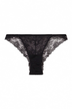 Трусики-бразилиана кружевные черные