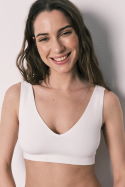 Однотонний топ халтер з лазерною обробкою краю