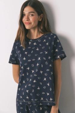 Длинная синяя хлопковая пижама с принтом в виде лягушек Harry Potter