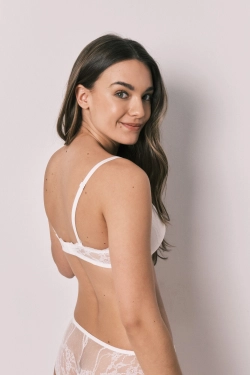 GORGEOUS Бюстгальтер push up з мереживом у білому кольорі