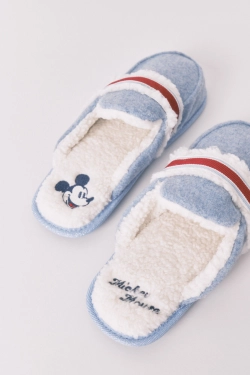 Сині домашні капці-мокасини Mickey Mouse