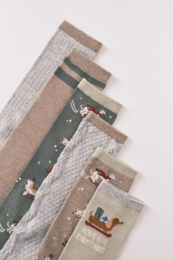 Набор из 6 пар длинных хлопковых носков