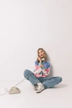 Свитшот из хлопкового флиса color block