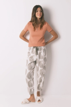 Бавовняні штани з принтом пейслі