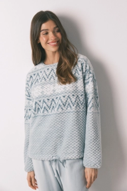 Зелена флісова піжама з орнаментом