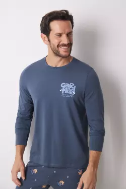 Длинная мужская пижама Garfield из хлопка