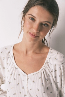 Хлопковая ночная сорочка миди с цветочным принтом