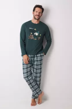 Довга чоловіча піжама Snoopy з бавовни