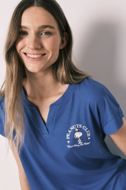 Короткая пижама Snoopy синего цвета