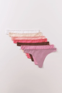 Набір із 7 бавовняних трусиків-танга