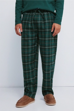 Довга піжама з картатими штанами