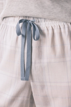 Длинная пижама в серую клетку с люрексом