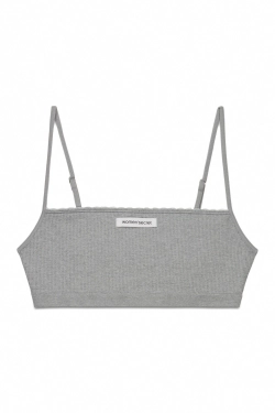 Серый бесшовный топ с прямым вырезом