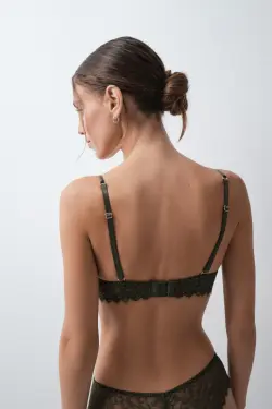 Gorgeous зеленый кружевной бюстгальтер push-up с наполнителем