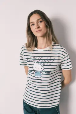 Коротка піжама Hello Kitty у смужку