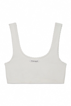 Бесшовный белый топ в рубчик