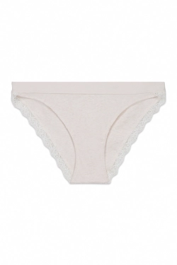 Бежеві класичні бавовняні трусики в рубчик