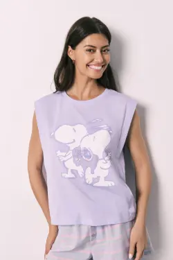 Короткая хлопковая пижама Snoopy