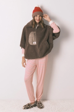 Короткий халат-пончо из мягкого флиса Snoopy