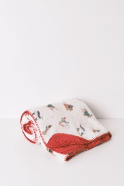 Двустороннее одеяло из флиса с имитацией шерсти