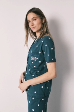 Пижама рубашечного типа Hello Kitty с коротким рукавом из хлопка